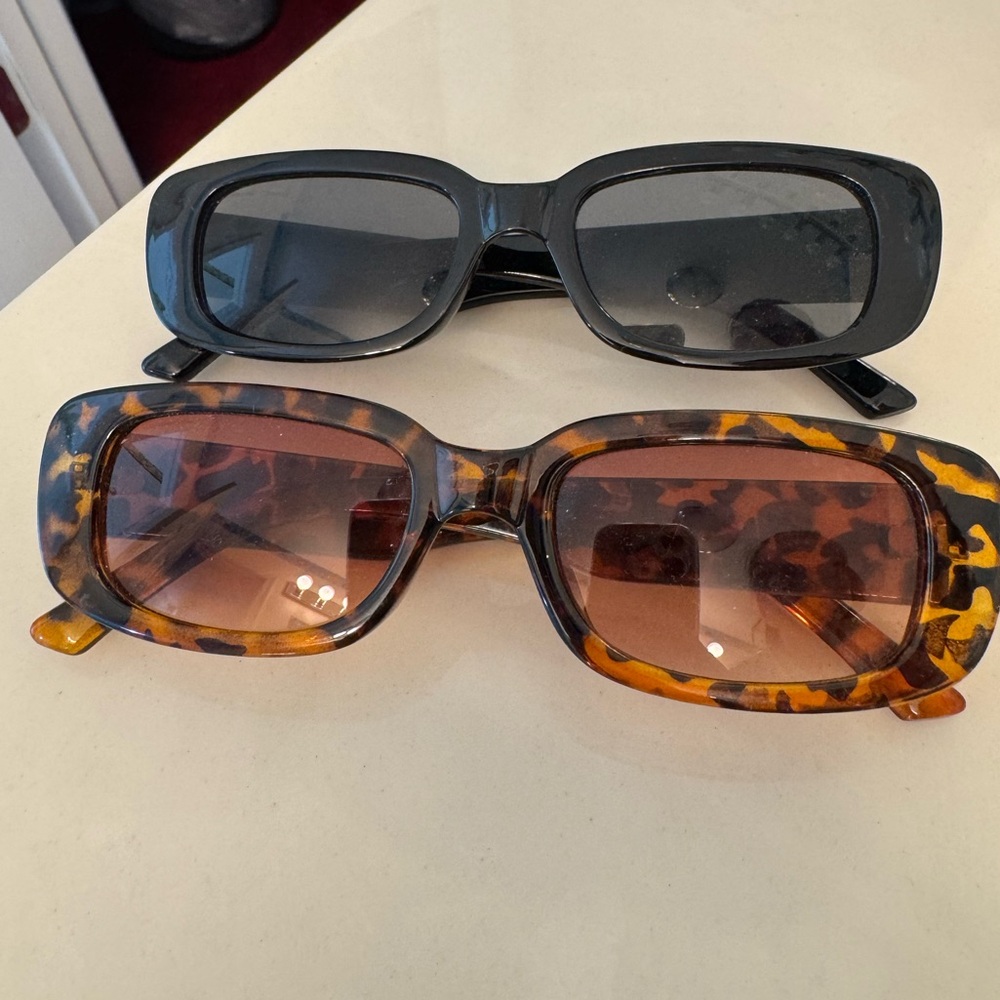 Rectangular Sunglasses Duo - Black & Tortoiseshell